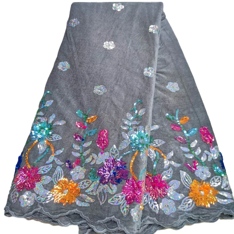 

Hot Sale Velvet Lace Fabric 2020 High Quality African Lace Fabric with printing for Nigerian Evening DressesP886