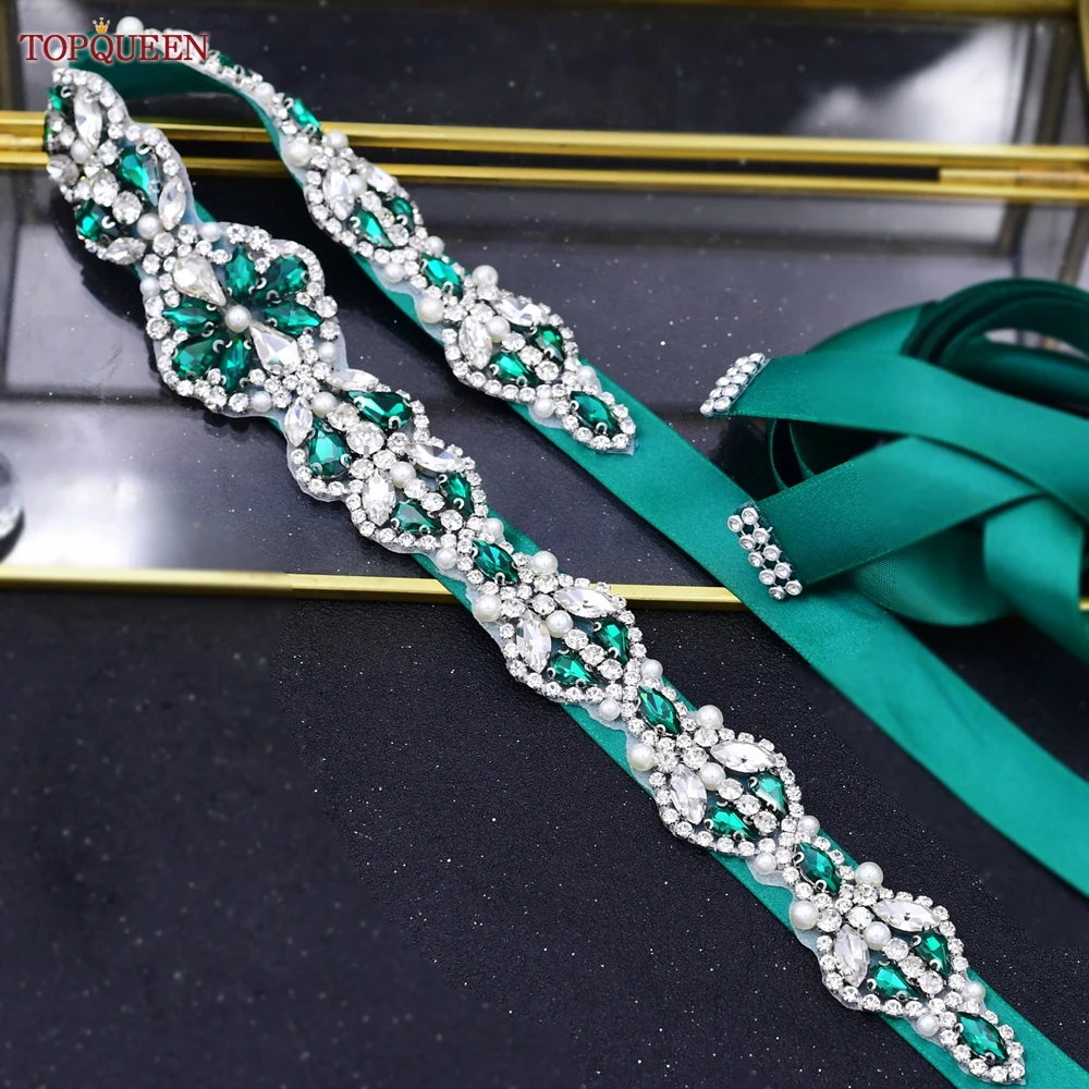 

Роскошный зеленый бриллиантовый Свадебный ремень YouLaPan S39 стразы свадебные платья Женский вечерний ремень подружки невесты