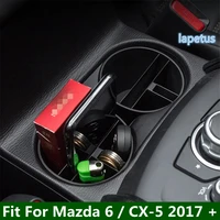 lapetus front seat water cup bottle holder multifunction storage box for mazda 6 cx 5 2017 2020 black modification accessory