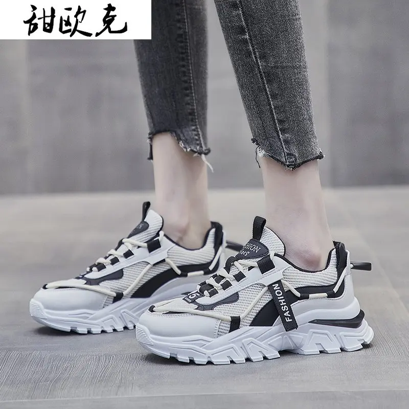 

Spring Autumn Fashion Woman Mesh Surface Breathable Sneaker Platform 2021 New Woman Vulcanized Shoes Casual Walking Comfortable