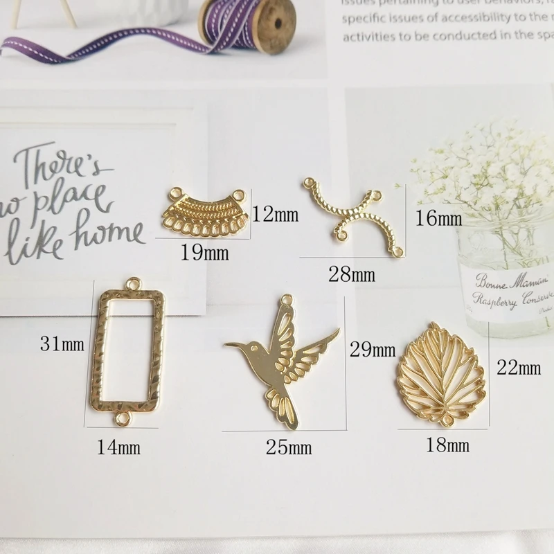 Аксессуары из сплава с цветным удержанием подвеска в форме листа птицы