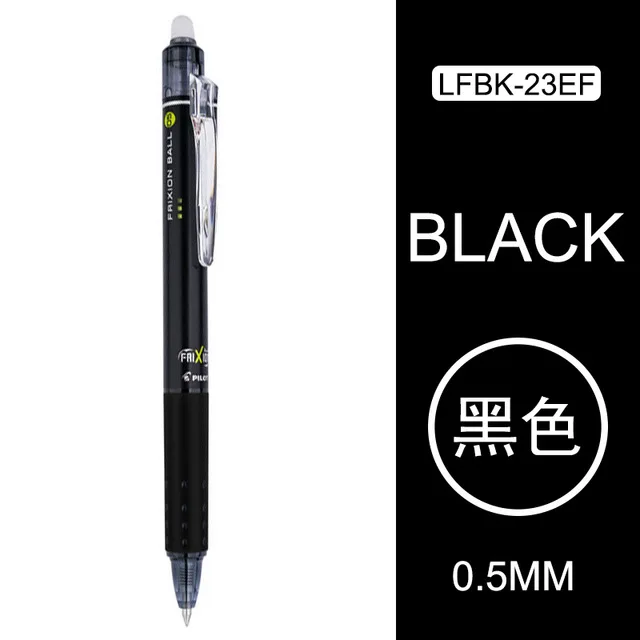 Pilot FriXion LFBK-23EF шариковая ручка 5 шт 0,5 мм/0,7 мм 10 цветов для выбора стираемые чернила Пишущие принадлежности - Цвет: Черный