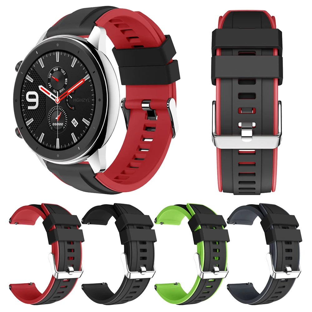 Силиконовый ремешок для наручных часов Huami Amazfit GTR 47 мм браслет Stratos 2 pace Смарт часы