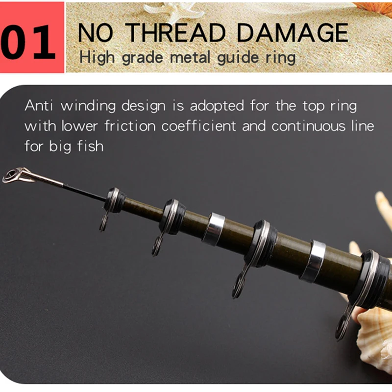 

Feeder Fishing Rod For Carp Portable Carbon Casting Rod Spinning 1.3/1.5/1.8/2.1/2.4M Telescopic Sea Fishing Pole Travel Boats
