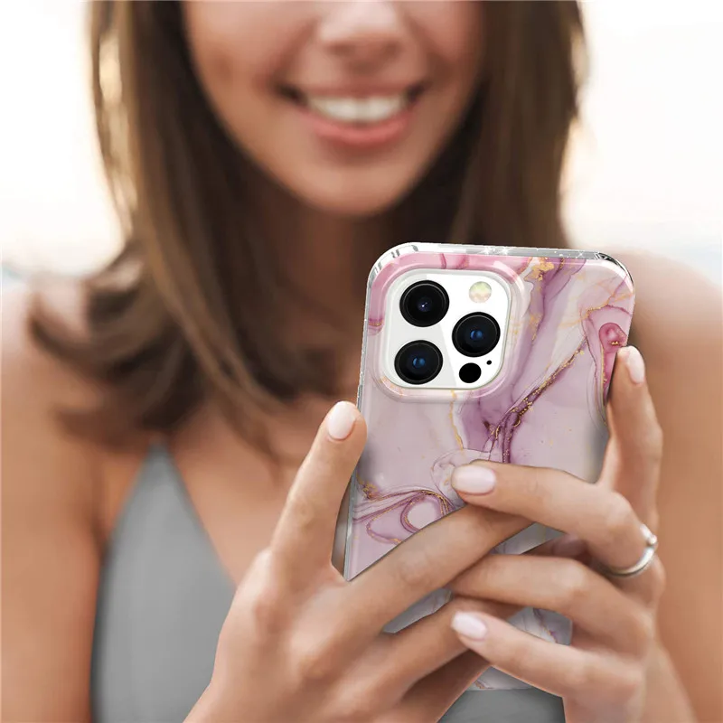 Чехол для Телефона iPhone 12 Pro 13 Max с цветочным рисунком и радужными волнистыми