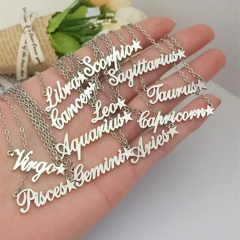 12 знаков зодиака БУКВЕННОЕ созвездие массивное ожерелье ювелирное изделие на