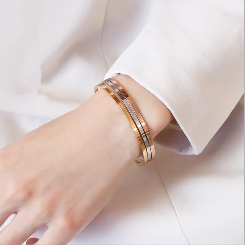 TOSOKO Нержавеющая сталь ювелирные изделия простой и универсальный обычное кольцо