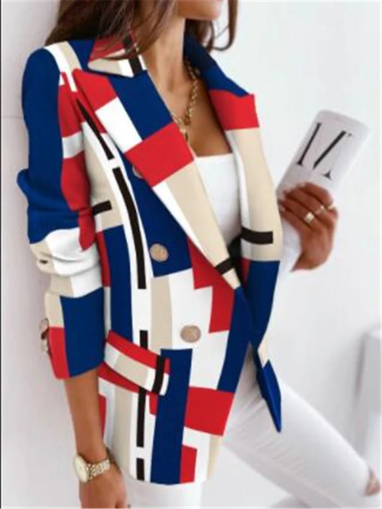 

Женский офисный Блейзер на пуговицах с длинным рукавом