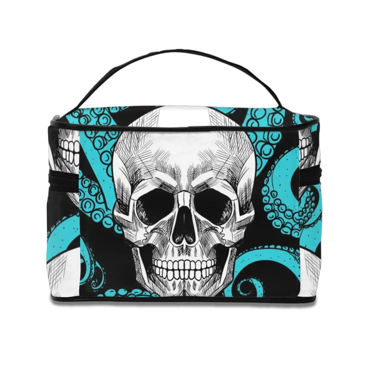 Дорожная косметичка модная дамская с белым черепом и осьминог сумки для хранения