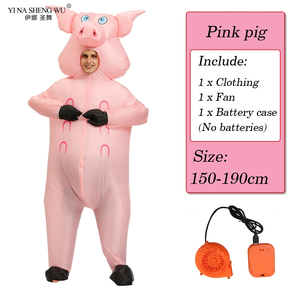 

Pink Pig Inflatable Costumes Pig For Adults Animal Halloween Carnival Cosplay Party Fancy Dress Birthday Outfits For Women Men
