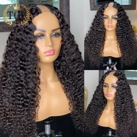 topnormantic nature color deep curly u part wig brazilian remy human hair wigs for black women