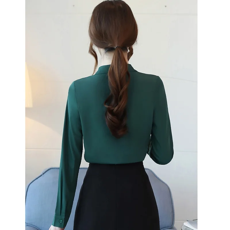 Womens Tops and Blouses Long Sleeve Top Chiffon Shirts Blouse Plus Size Blusa Feminina