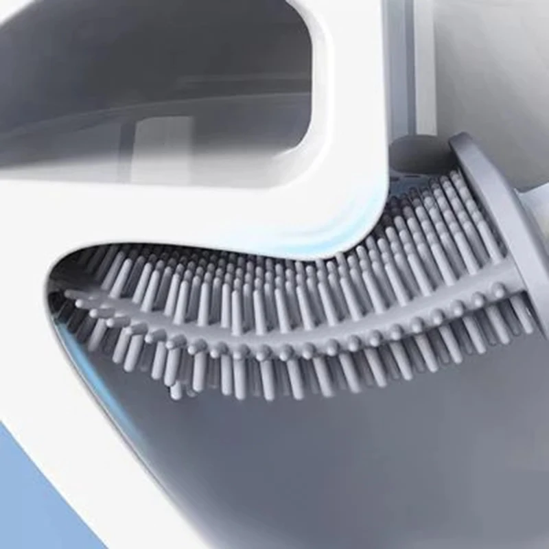 

Silicone Wc Toilet Brush Flat Head Flexible Soft Bristles Toilet Brush with Quick Drying Holder Toilet Cleaning Bathroom Tool