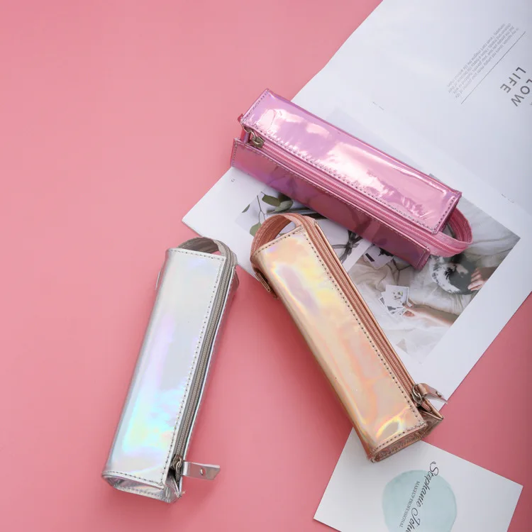 

Square Laser Pencil Bag Cute Pen Case Waterproof Cosmetic Pouch Bags Stationery Organzier Bag School Office Supplies