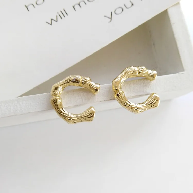 Корейские простые Эффектные серьги золотые серьги-гвоздики для женщин