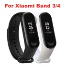 Ремешок силиконовый для Xiaomi Mi Band 3 4, сменный спортивный браслет для Xiaomi Watch Band, однотонный