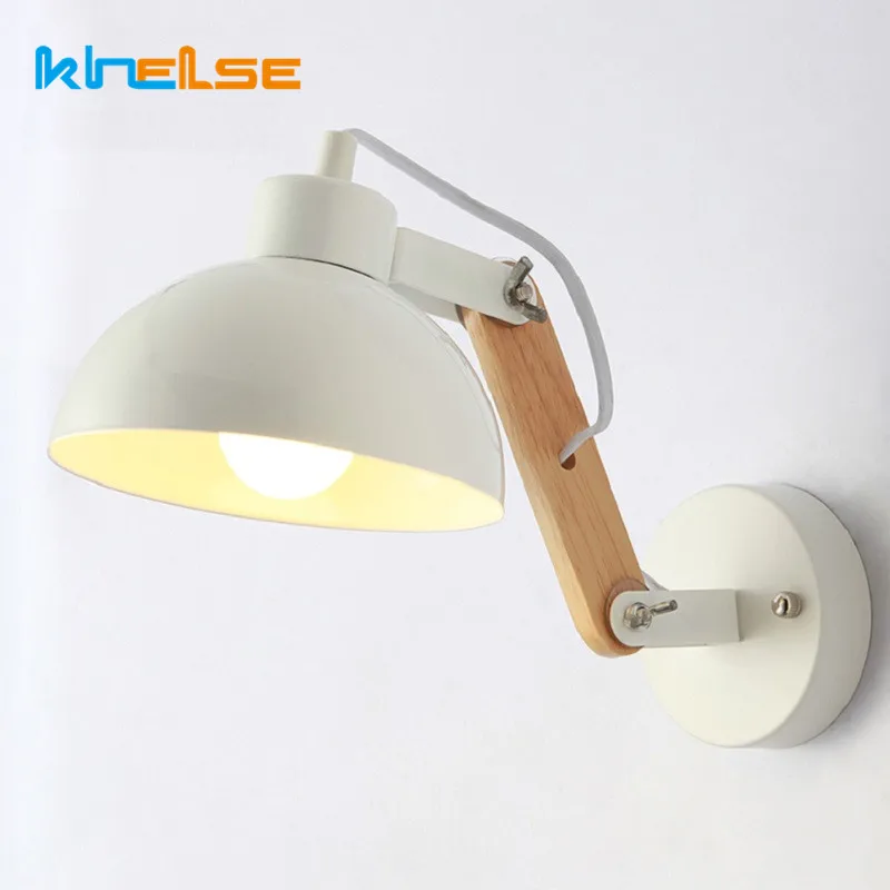Nordic Wood LED Wall Lamps Iron Folding Arm Bedroom Bedside Sconces Kitchen Dining Room Aisle Home Decor Lighting Fixturess | Освещение