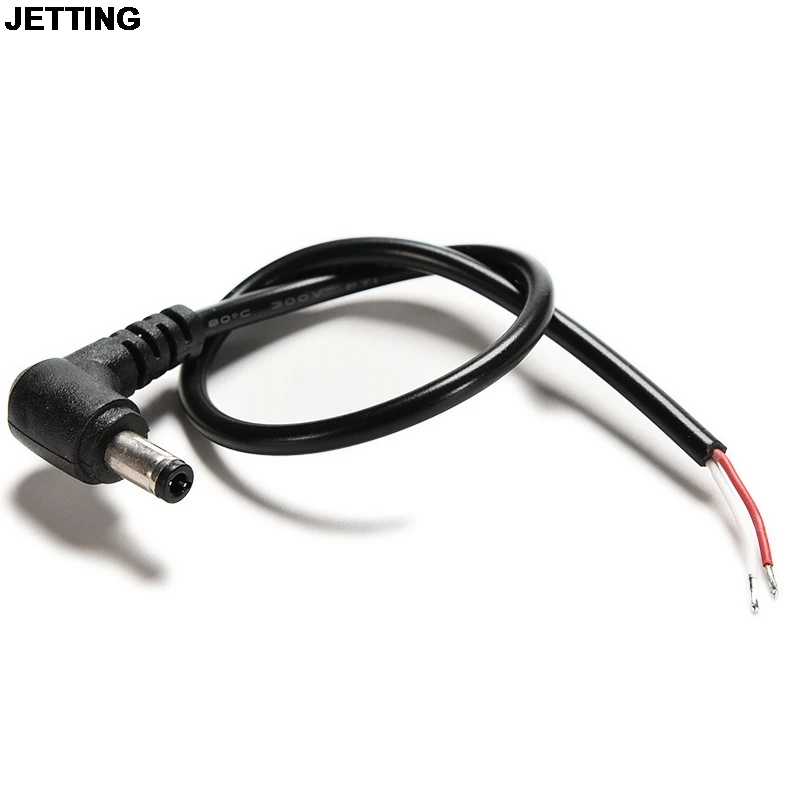 

JETTING 2PCS DC 5.5 x 2.1mm Power Plug Connector Male Right Angle Jack Cord Cable Wire Drop Shipping