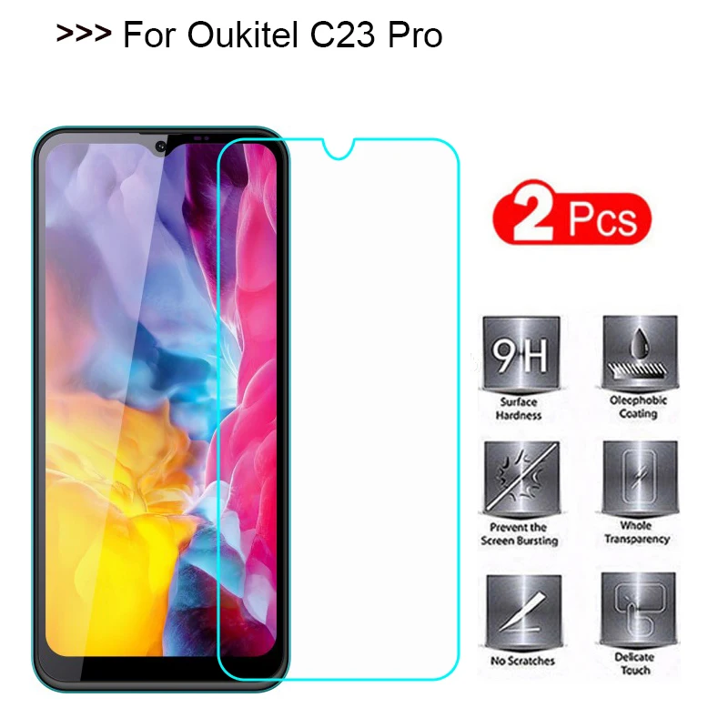 2 шт. защитная пленка для экрана Oukitel C23 Pro из закаленного стекла 9H 2.5D с защитой от