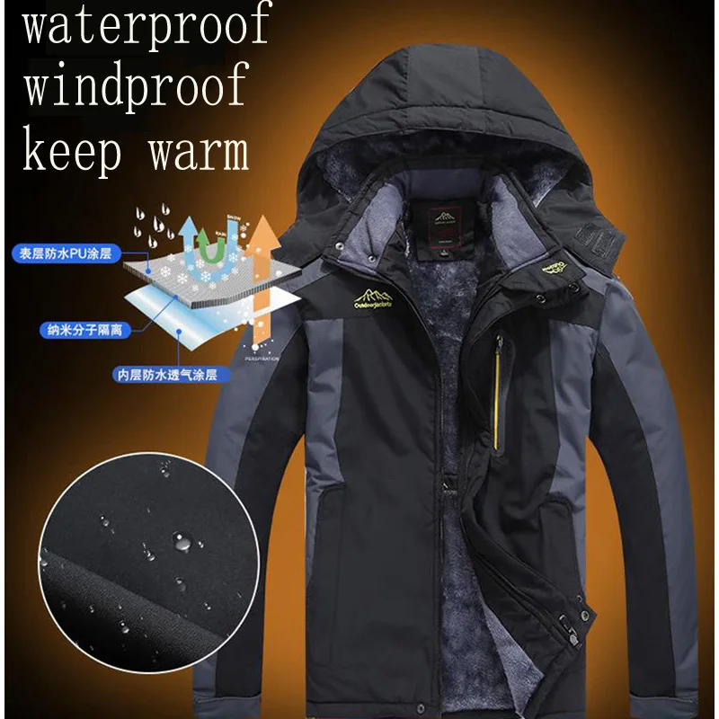 Зимняя куртка с бархатным подогревом для мужчин и женщин Куртка Для лыжной