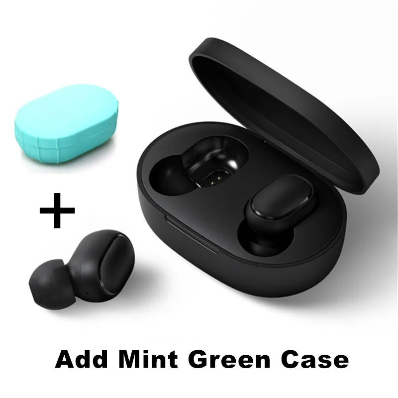Оригинальные наушники Xiao mi AirDots Bluetooth 5,0 Youth Edition mi True беспроводные наушники-вкладыши Bluetooth 5,0 TWS Air Dots гарнитура - Цвет: Redmi Green Case