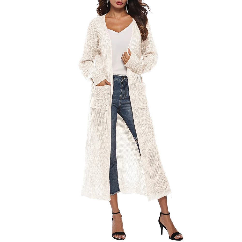 Простой Для женщин осень карманы шерстяная пряжа вязаное Покрывало русалочка