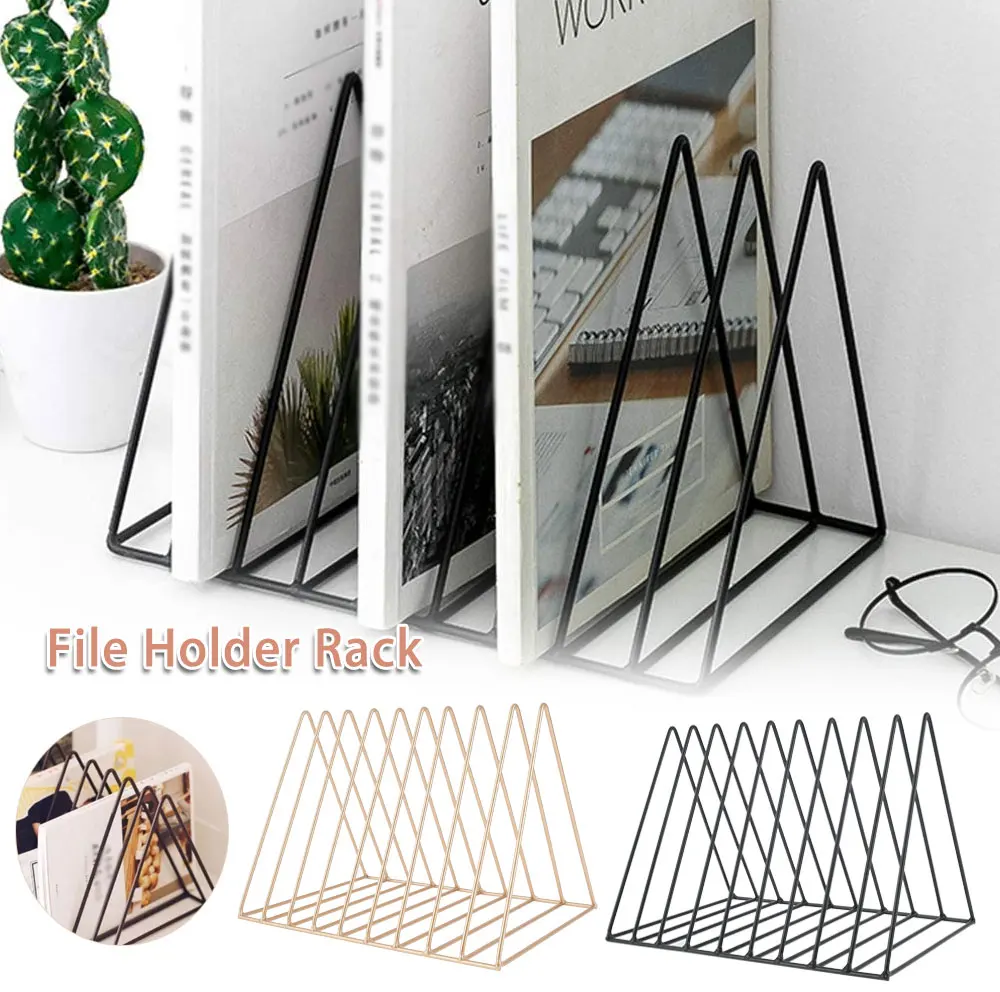 

9 Slot Magazine Holder Desktop File Sorter Organizer Triangle Bookshelf Decoration Book Holder Fashion Photography Props