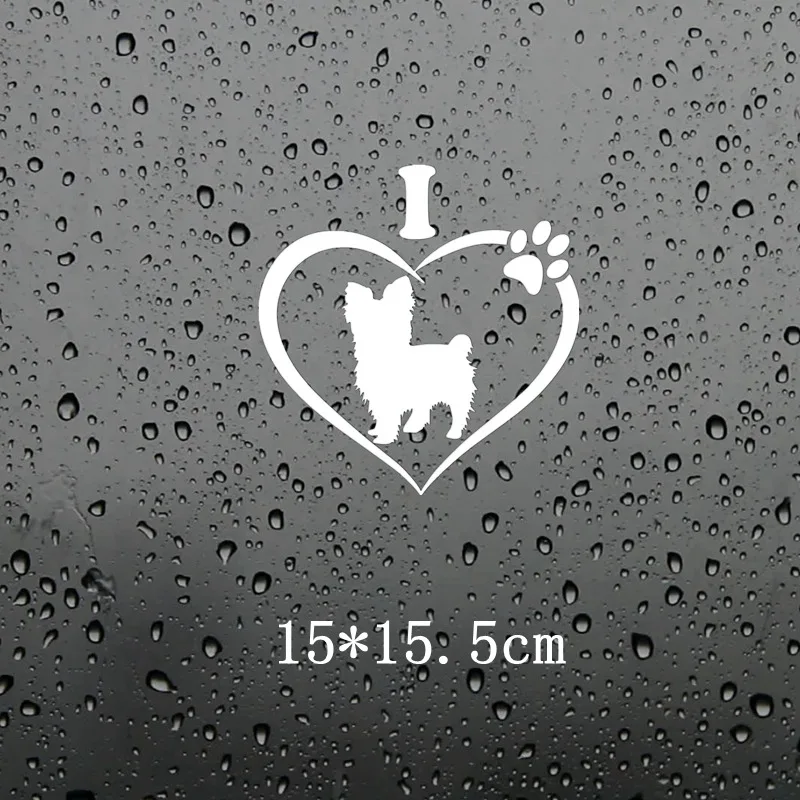 

Three Ratels #15.5*15cm I love yorkshire terrier car stickers funny auto sticker decals