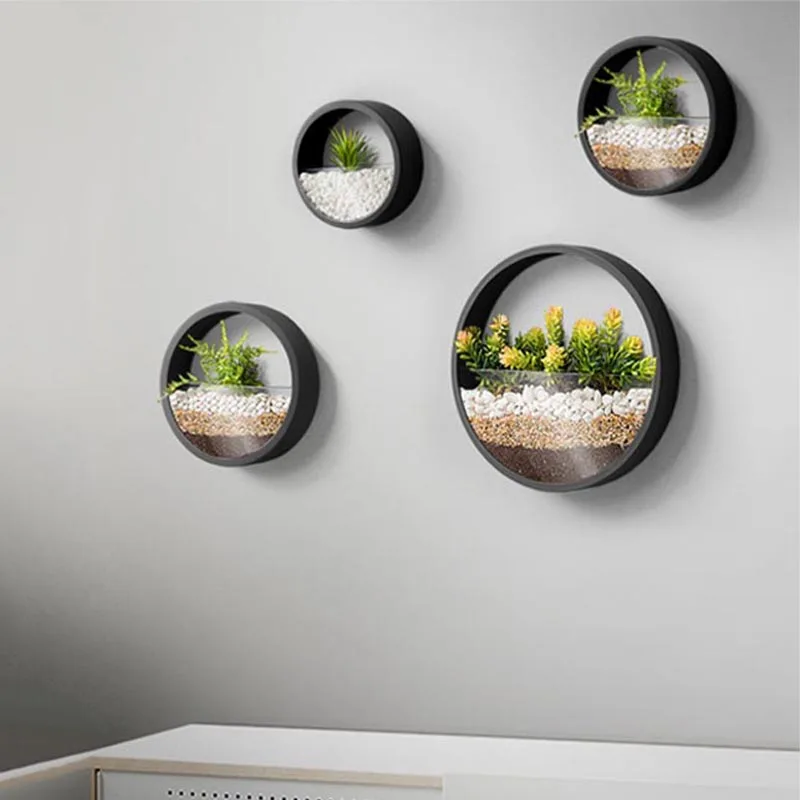 Современная прозрачная стеклянная настенная ваза в скандинавском стиле