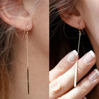 2021 fashion earrings punk simple gold silver color long section tassel pendant size circle earrings for ladies gifts wholesale