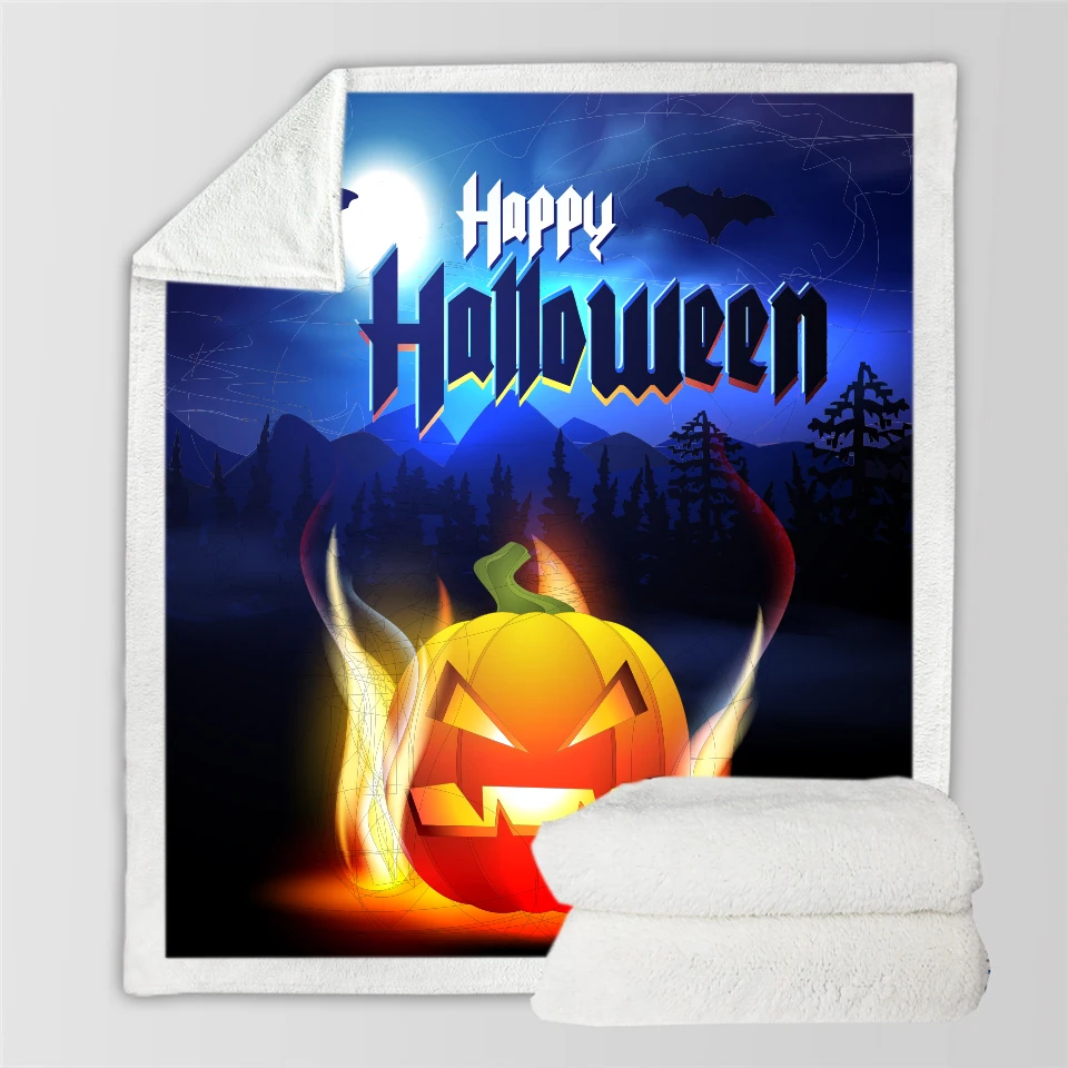 Рождественская канун Счастливый Хэллоуин фланелевое одеяло легкий уютный диван