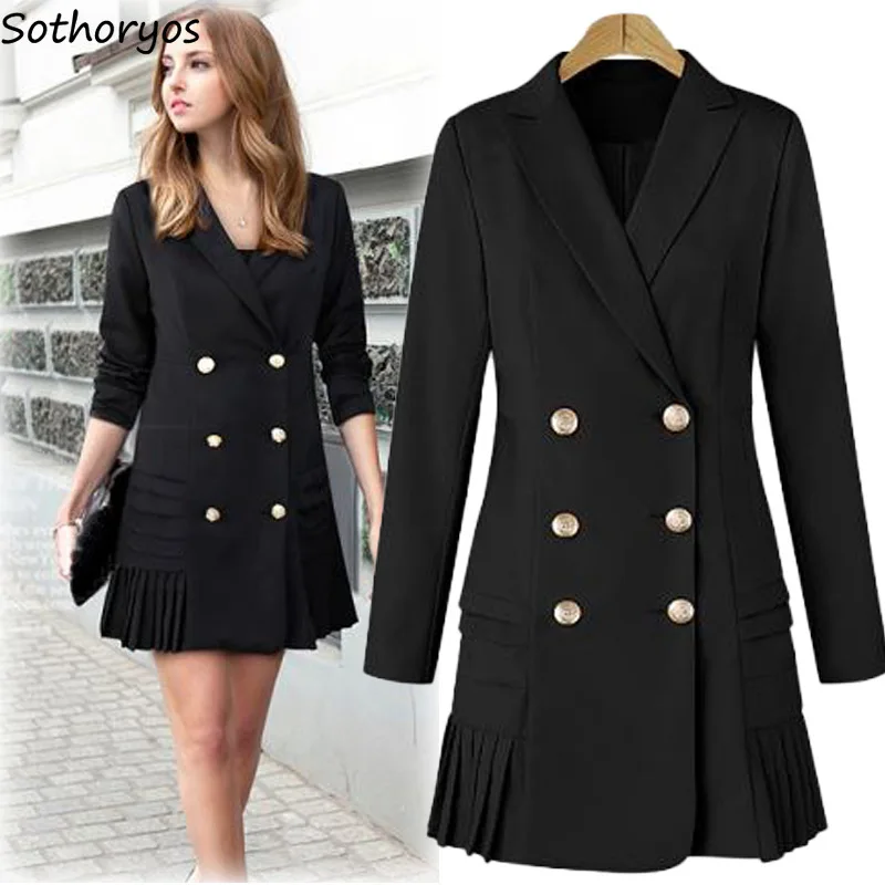 Женский облегающий Тренч элегантный однотонный двубортный трендовый с