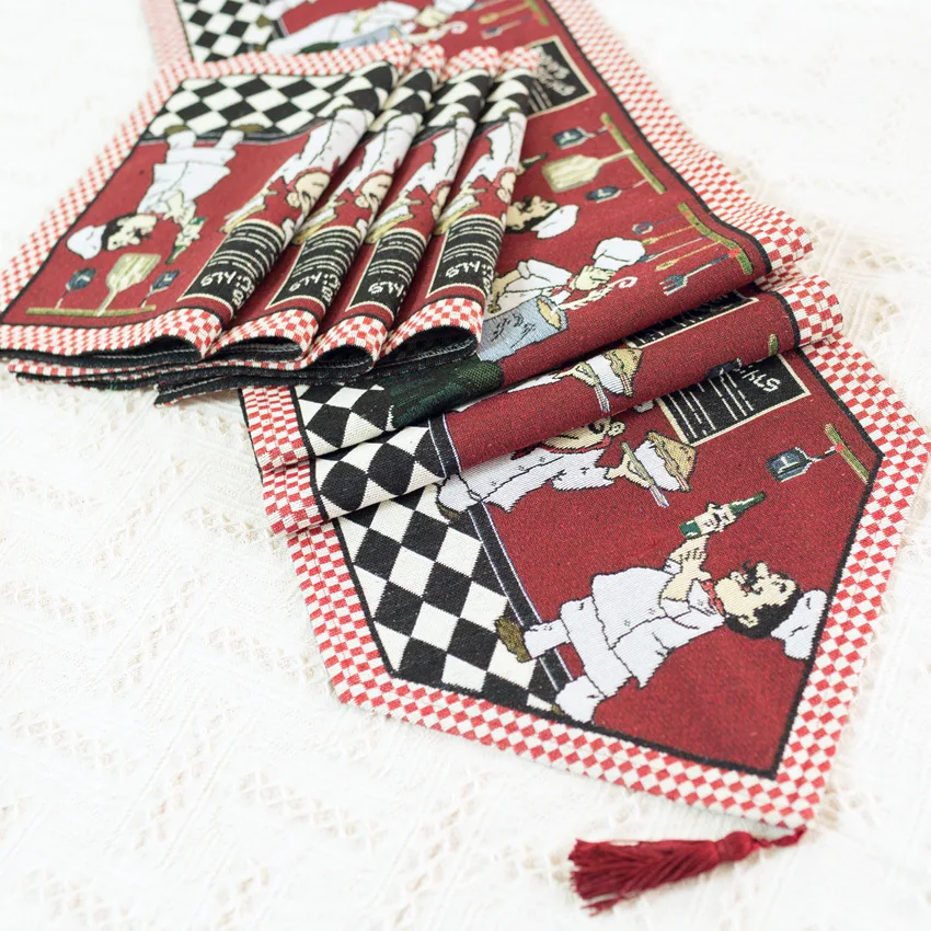 33*180 см Настольная дорожка красный французский Стиль для Свадебная вечеринка