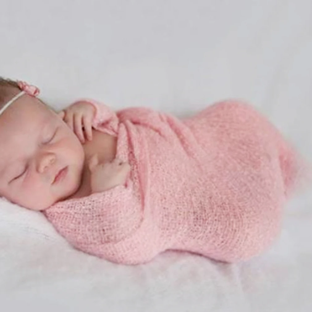 Baby Photography Props Blanket Rayon Wraps Stretch Knit Wrap Newborn Photo Hammock Swaddling Padding Nubble 40*150cm | Мать и ребенок