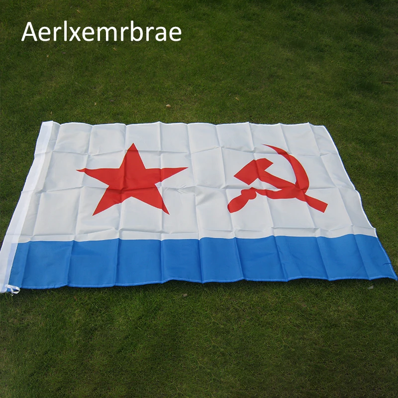 

Free Shipping aerlxemrbrae flag 90*150cm USSR Soviet Navy Flag 90 x 150 cm 100% Polyester Russia Russian Flags