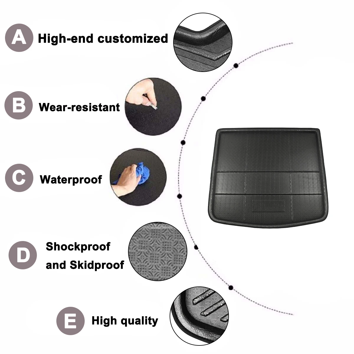 Автомобильный напольный коврик для заднего багажника с защитой от грязи ковер Ford