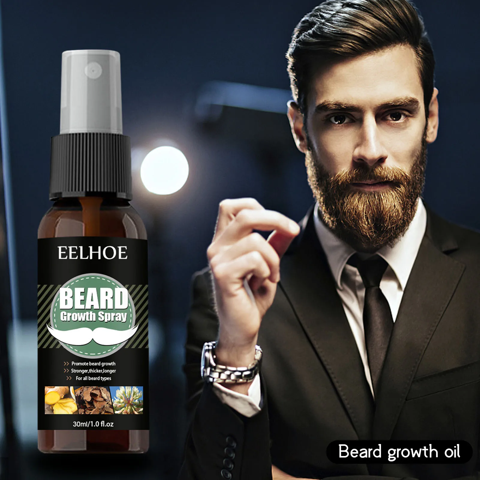 

Natural Accelerate Facial Hair Grow Beard Essential Oil Hair And Beard Growth Oil Men Beard Grooming Moisturizing Spray