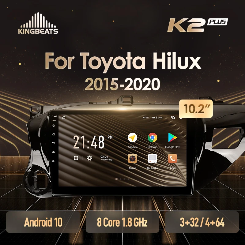 KingBeats штатное головное устройство For Toyota Hilux Pick Up AN120 2015 2020 GPS Android 10 автомагнитола