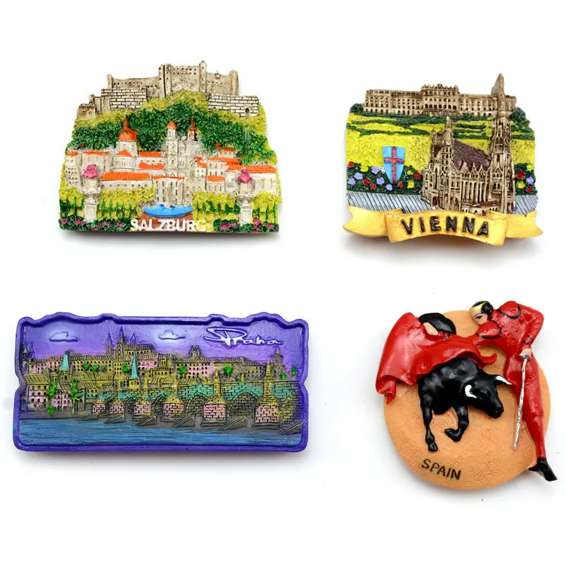 Магнитное украшение для холодильника городской сувенир Венская Прага Камбоджа