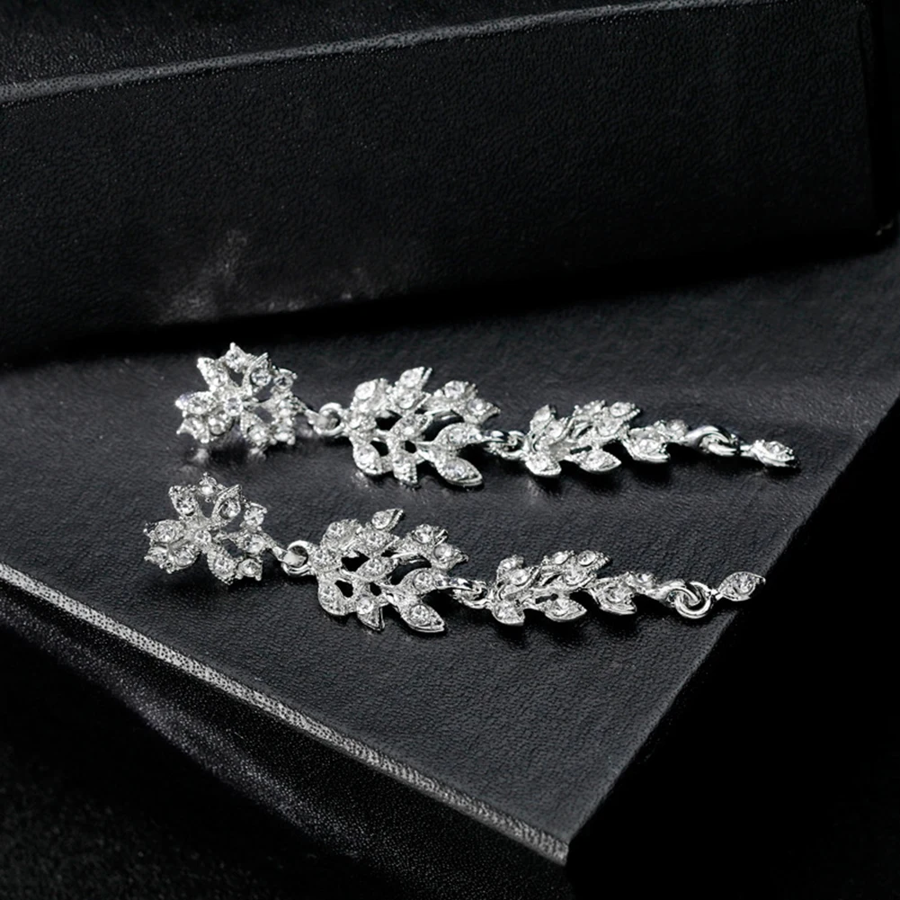 Модное рождественское ожерелье со стразами в виде листьев Sieraden, серьги для женщин, свадебные наборы украшений Joyas, подарки на год, шик