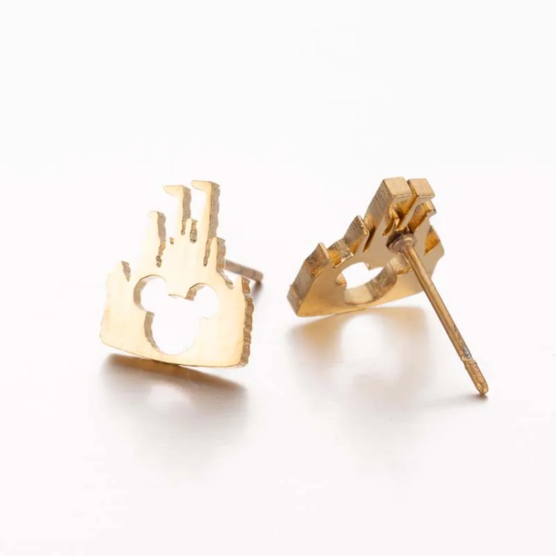 

FENGLI Stainless Steel Black Earrings for Women Mickey Deer Rabbit Butterfly Stud Earring Girls Kids Jewelry Accessories