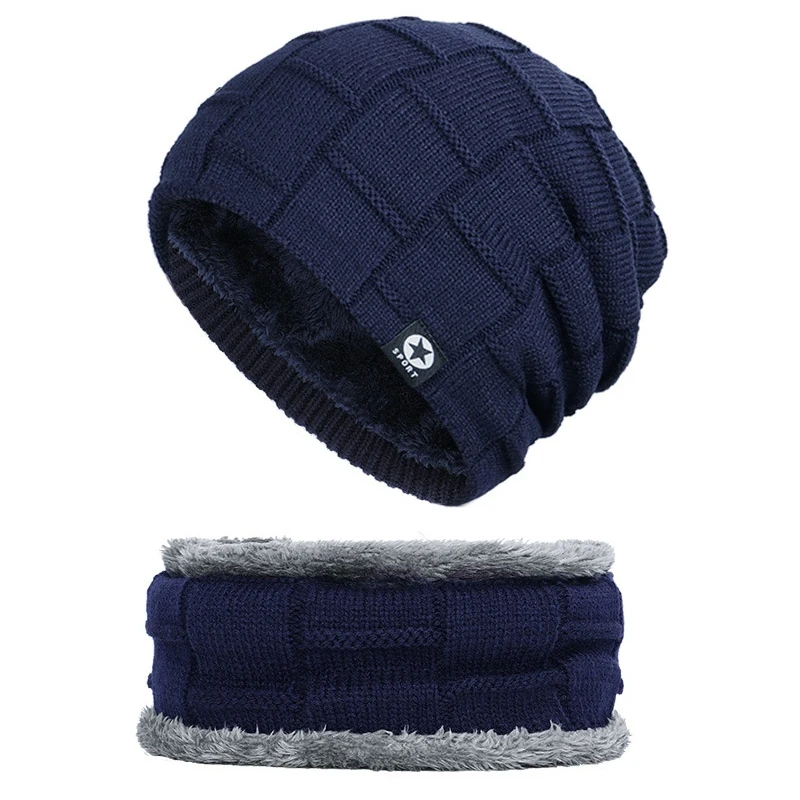 Горячая распродажа мужской женский зимний теплый вязаный бини мешковатая