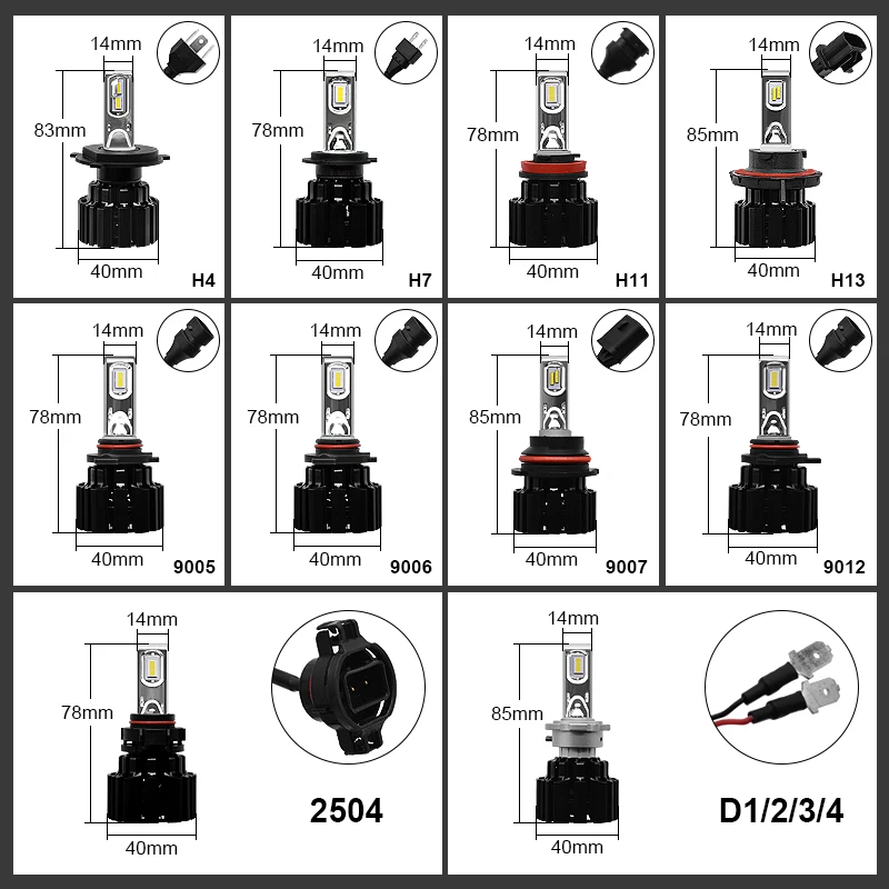 EURS P9 LED H4 H7 LED Car Headlight Bulb 100W Hi/Lo Beam H11 H8 H9 HB4 Auto LED headlight H13 Fog Light D2S D4S HID Bulb 13600LM images - 6