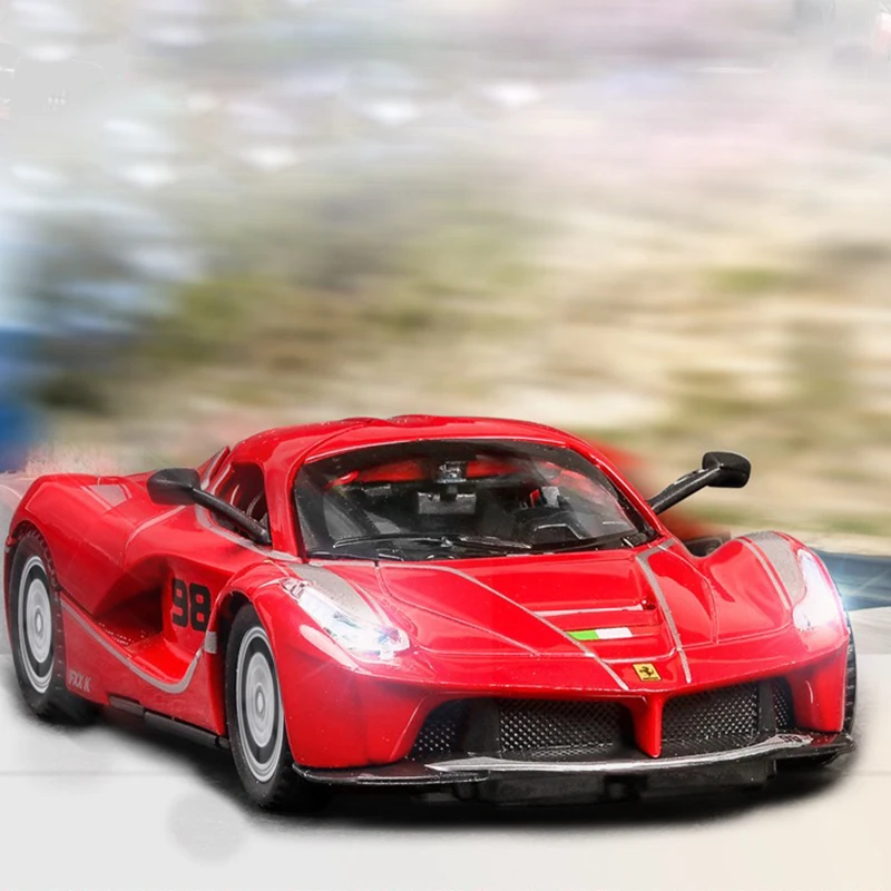

Simulation 1:32 Alloy Laferrari FXXK Sports Toy Car Model Toy Vehicle Model Metal Diecast Sound Light Pull Back Collection Gift