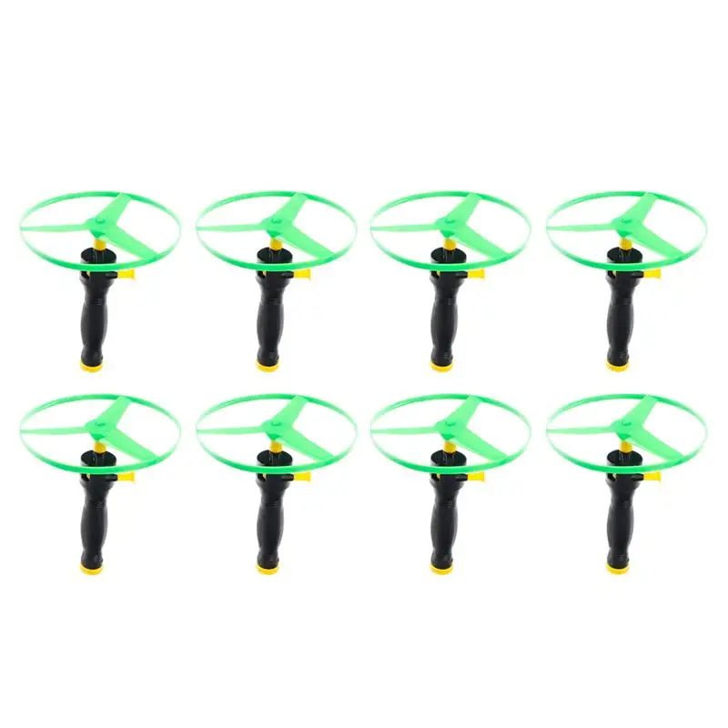 

8pcs Fun Outdoor Sports Pull Line Saucer Toys UFO Flying Disc Toys Kids Flying Disc Plaything Pull String Saucers Toys for Kids