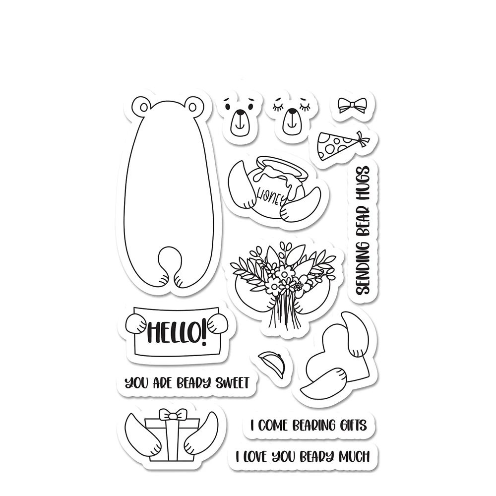 

Sweet hug flower love hat bear Metal Cutting Dies and stamps DIY Scrapbooking Card Stencil Paper Cards Handmade Album Stamp Die