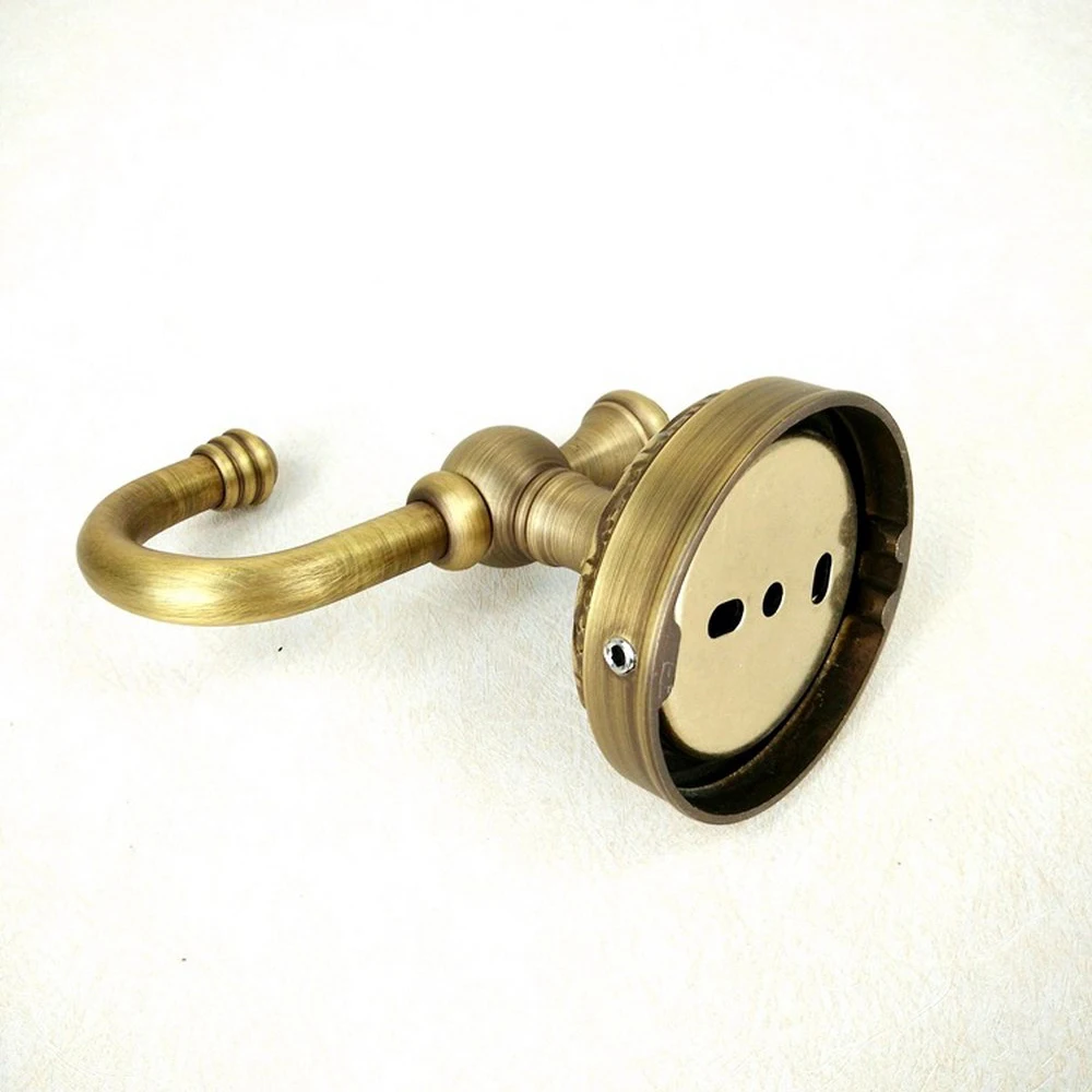 

European Brass Carving Brushed Clothes Hook Robe Hook Vintage Bronze Coat Hook Wall Mount Bathroom Decoration Accessories