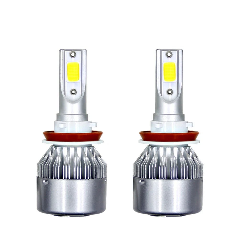 

2Pcs/Set C6 H8/H9/H11 Hight Low Lamp Fog Bulb 36W 8000LM COB LED Car Headlight Lamps Conversion 6500K White Bulbs Beam