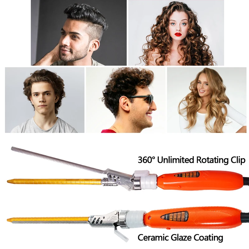 Профессиональная 9 мм Глубокая цельная завивка для завивки волос регулировка