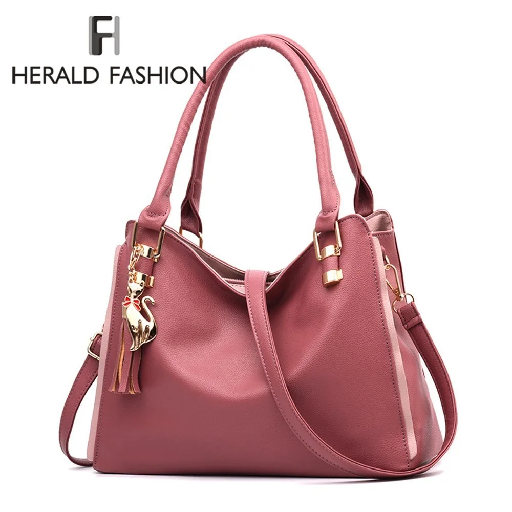 Herald Fashion женские сумки кожаная женская сумка через плечо Повседневная Сумка тоут